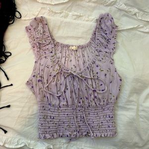 Pacsun floral scrunch crop in size small!